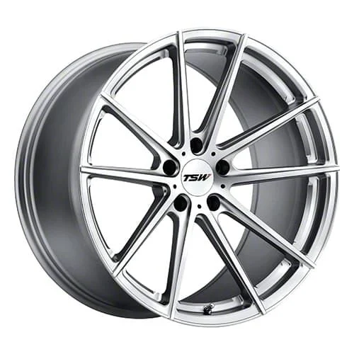 TSW Bathurst Silver with Mirror Cut Face Wheel; 18x8; 40mm Offset (21-26 Mustang Mach-E, Excluding GT)