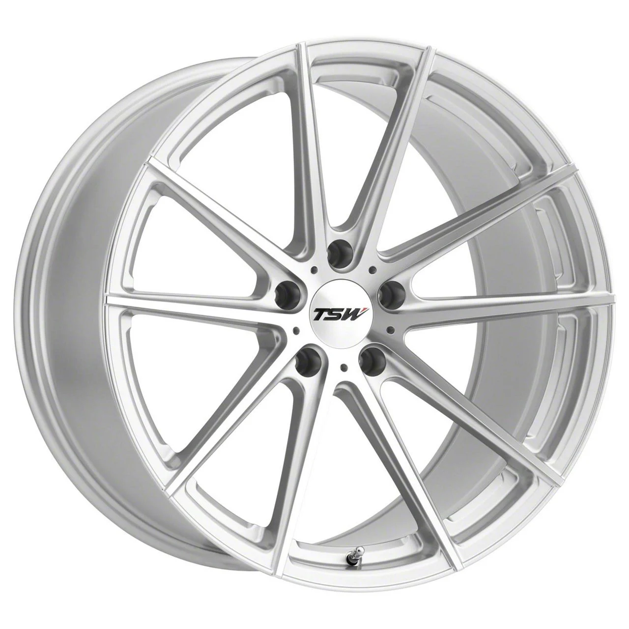 TSW Bathurst Silver with Mirror Cut Face Wheel; 21x9; 40mm Offset (21-26 Mustang Mach-E)