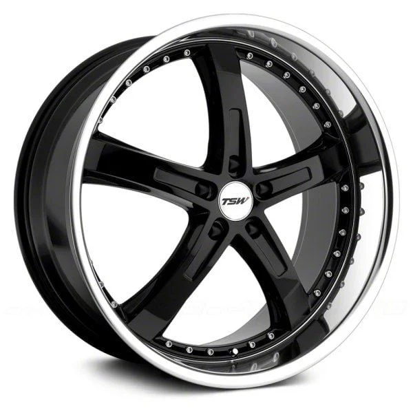 TSW Jarama Gloss Black with Mirror Cut Lip Wheel; 18x8; 40mm Offset (21-26 Mustang Mach-E, Excluding GT)