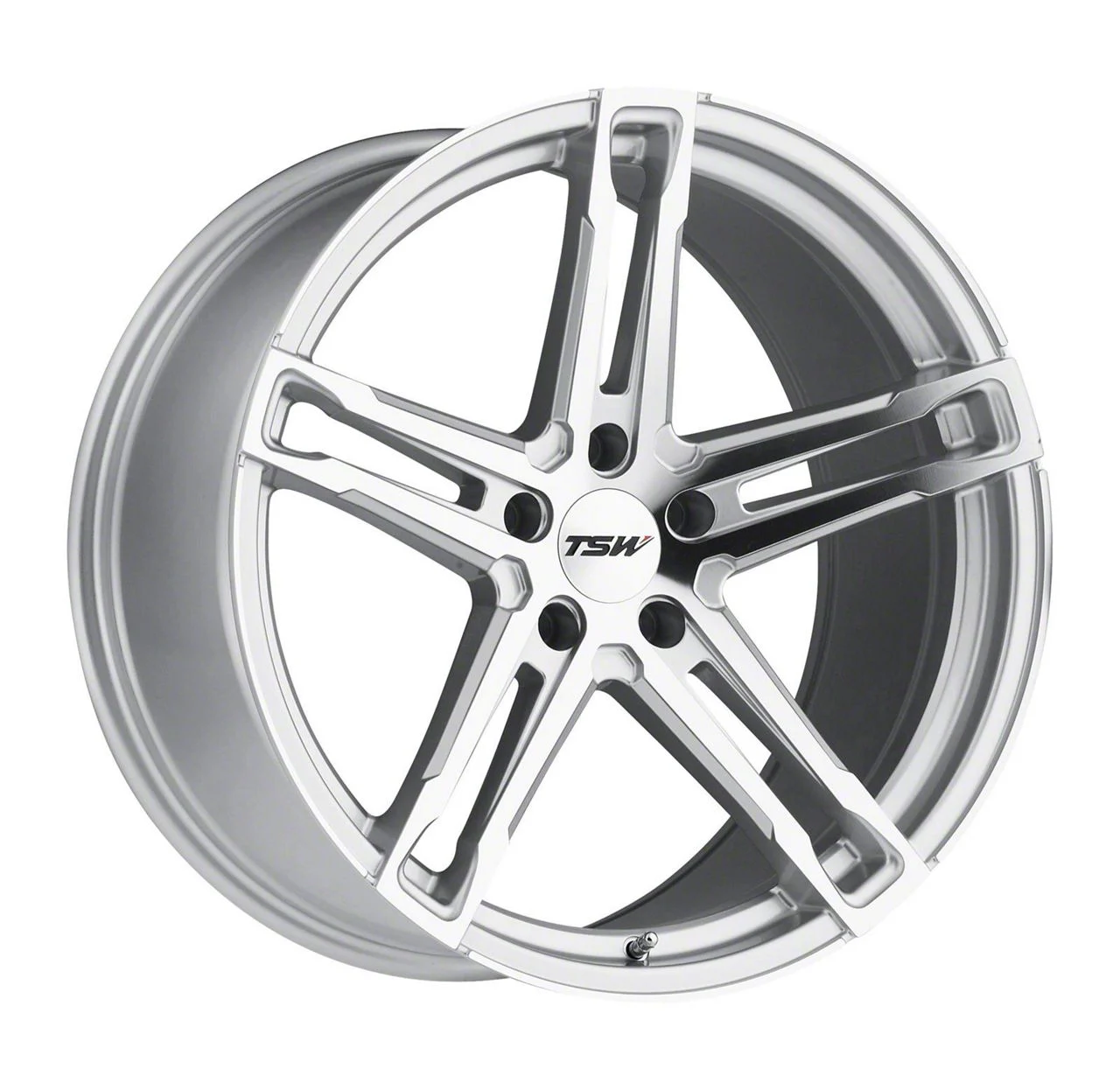 TSW Mechanica Silver with Mirror Cut Face Wheel; 18x8; 40mm Offset (21-26 Mustang Mach-E, Excluding GT)