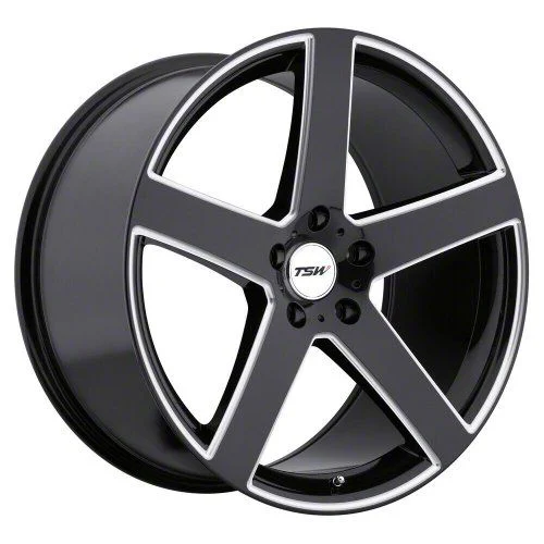 TSW Rivage Gloss Black with Milled Spoke Wheel; 18x8; 40mm Offset (21-26 Mustang Mach-E, Excluding GT)