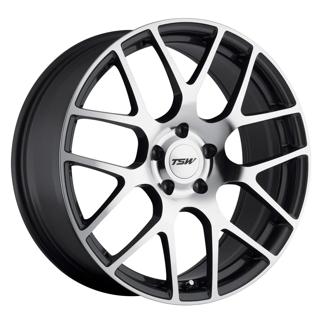 TSW Nurburgring Gunmetal with Mirror Cut Face Wheel; Rear Only; 20x10; 40mm Offset (15-23 Mustang GT, EcoBoost, V6)
