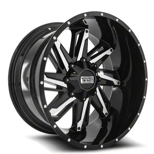 Twisted Off-Road T-22 Razor Gloss Black Machined 6-Lug Wheel; 20x9; 18mm Offset (04-08 F-150)