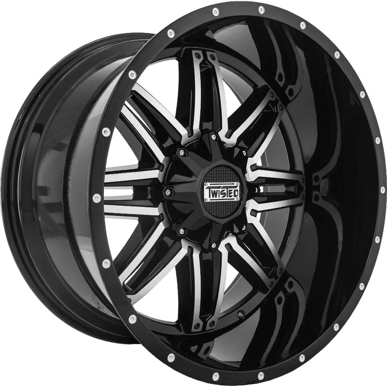 Twisted Off-Road T-25 Billet Gloss Black Machined 6-Lug Wheel; 20x10; -24mm Offset (04-08 F-150)