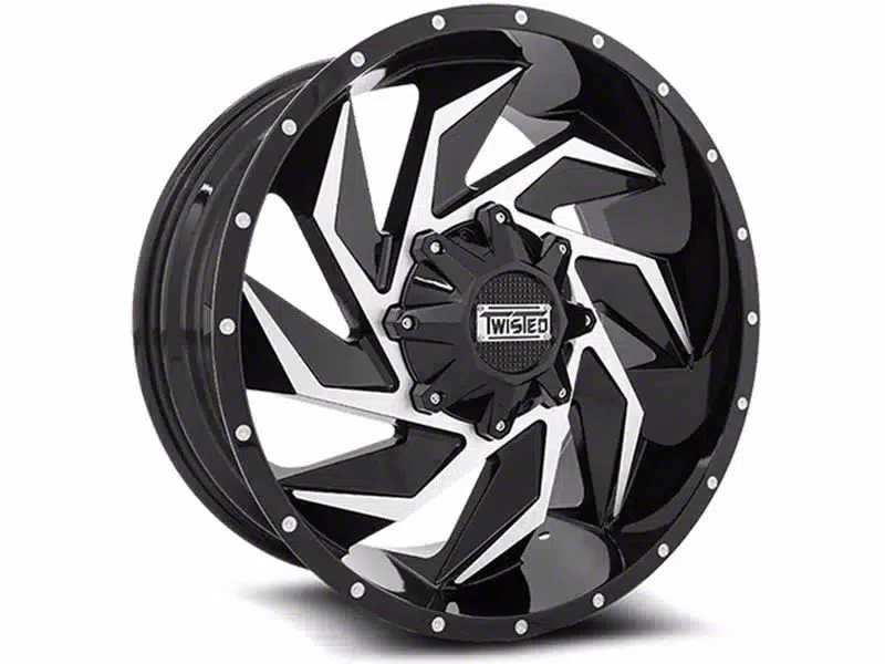 Twisted Off-Road T-27 Vixon Gloss Black Machined 6-Lug Wheel; 20x10; -24mm Offset (04-08 F-150)