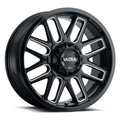 Ultra Wheels Butcher Gloss Black Milled 8-Lug Wheel; 20x10; -25mm Offset (11-16 F-250 Super Duty)