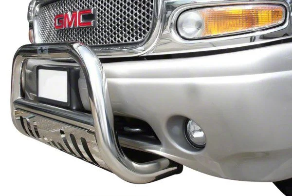 Classic Bull Bar with Skid Plate; Stainless Steel (07-13 Sierra 1500)
