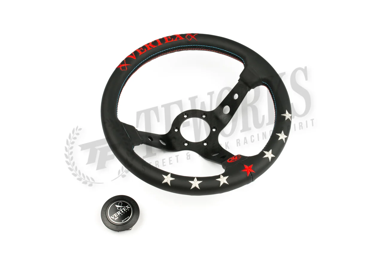 Vertex 7 Star 330mm Steering Wheel Black Leather