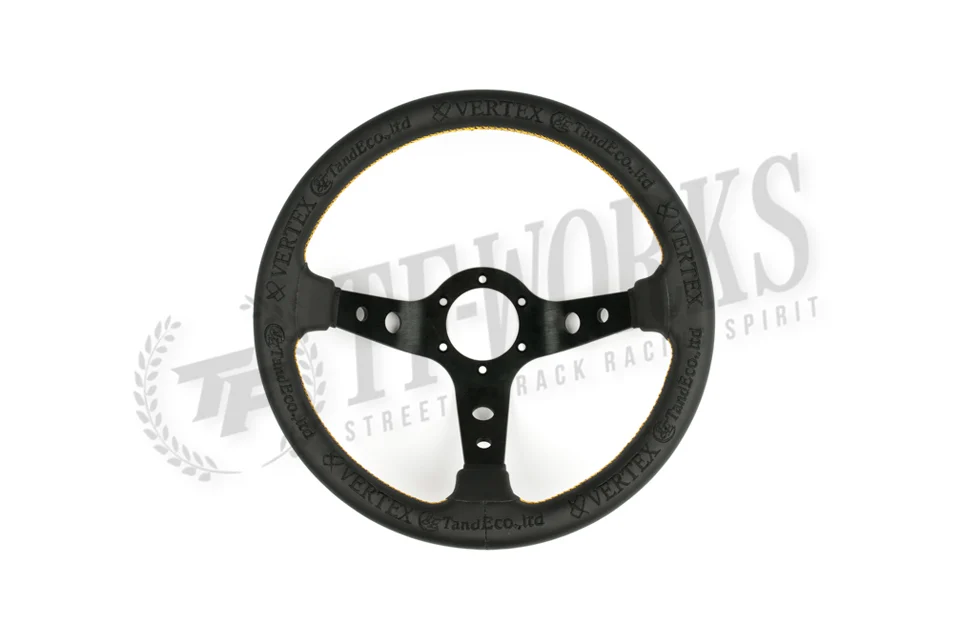 Vertex "King" 330mm Steering Wheel Black Leather