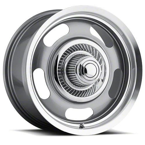 Rally Gunmetal Machined Wheel; Rear Only; 18x9.5; 38mm Offset (15-23 Mustang GT, EcoBoost, V6)