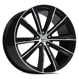 Splinter Gloss Black Machined Face Wheel; Rear Only; 20x10.5; 42mm Offset (15-23 Mustang)
