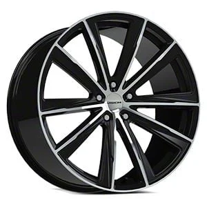 Splinter Gloss Black Machined Face Wheel; 18x8.5; 32mm Offset (24-26 Mustang EcoBoost w/o Performance Pack)