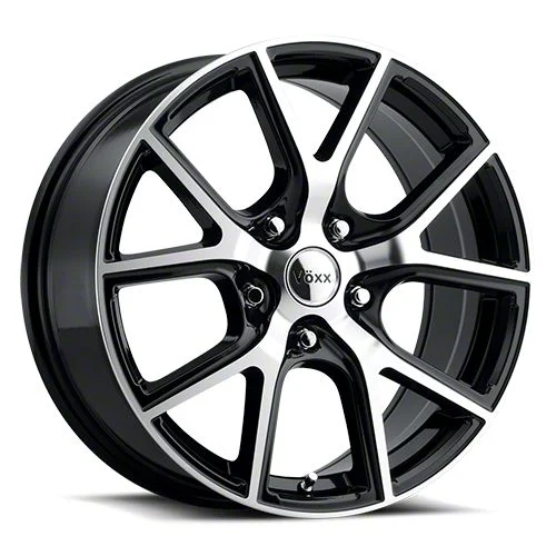 Voxx Lumi Gloss Black Machined Wheel; Rear Only; 20x10; 50mm Offset (15-23 Mustang GT, EcoBoost, V6)