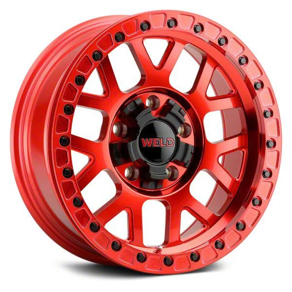 Weld Off-Road Cinch Beadlock Candy Red 6-Lug Wheel; 17x9; -12mm Offset (07-14 Yukon)