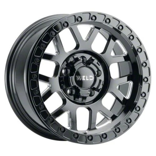 Weld Off-Road Cinch Beadlock Gloss Black Milled 6-Lug Wheel; 17x9; -12mm Offset (07-14 Yukon)