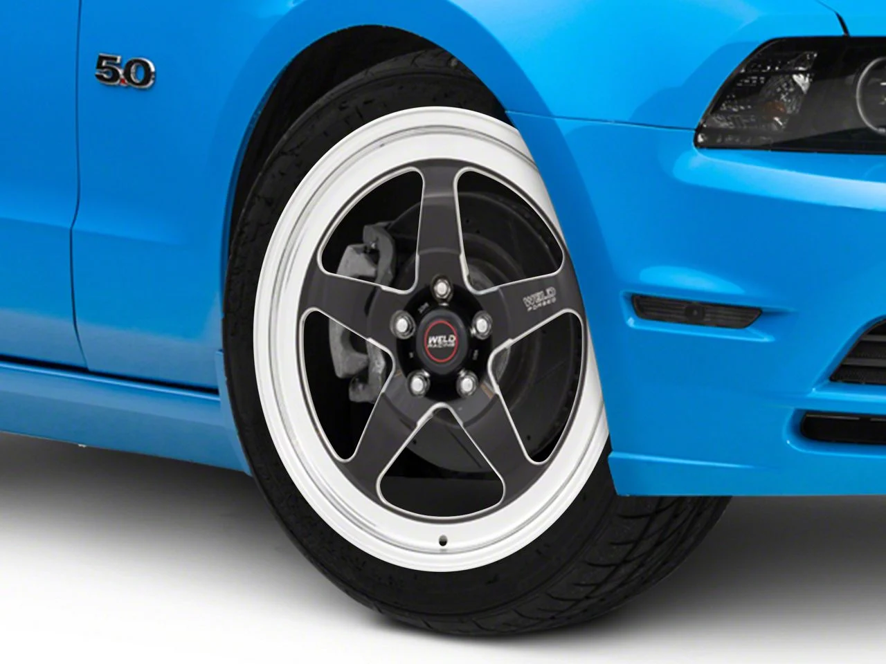 Weld Racing RTS S71 Black Anodized Wheel; Front Only; 18x5; -23mm Offset (10-14 Mustang)