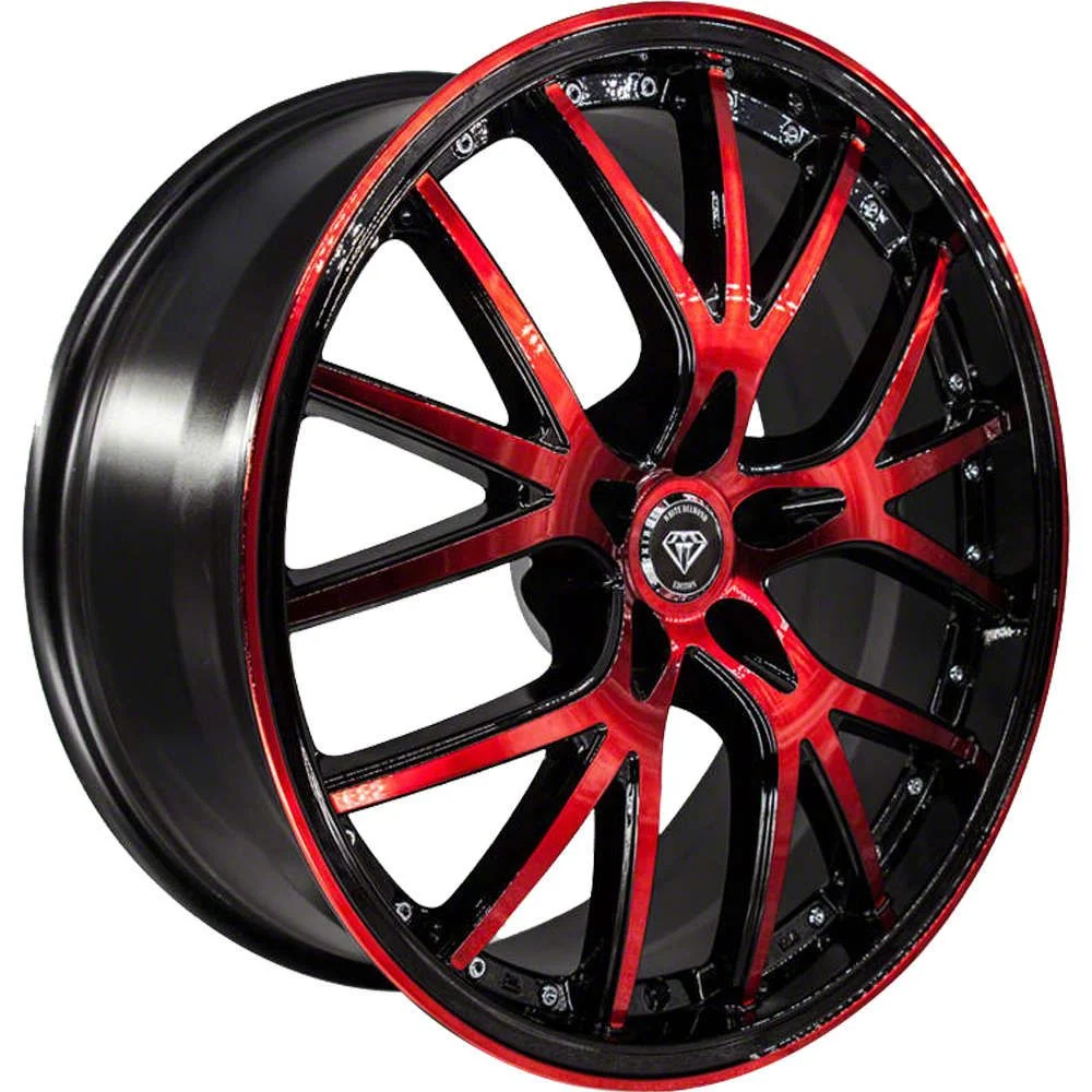 White Diamond W530B Gloss Black with Red Face Wheel; 20x8.5; 20mm Offset (06-10 RWD Charger)