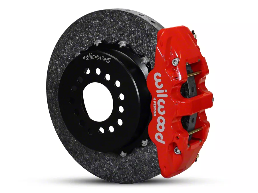 Wilwood AERO4 Dynamic Rear Big Brake Kit; Red Calipers (05-14 Mustang)