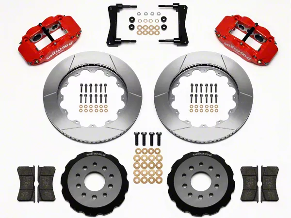 Wilwood Superlite 6R Front Big Brake Kit with 14-Inch Slotted Rotors; Red Calipers (05-14 Mustang)