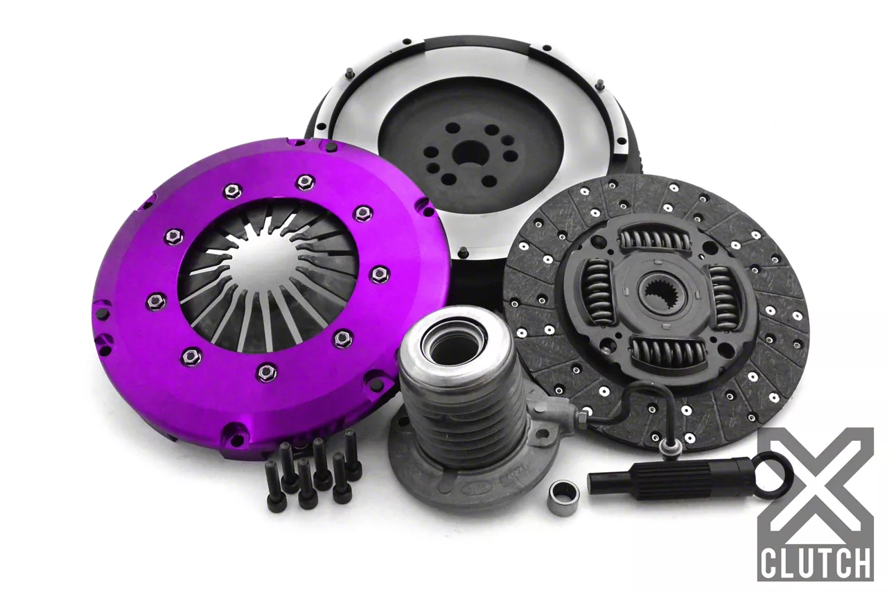X-Clutch Stage 1 Single Sprung Organic Disc Clutch Kit with Flywheel and Hydraulic Release Bearing; 23-Spline (15-23 Mustang EcoBoost)