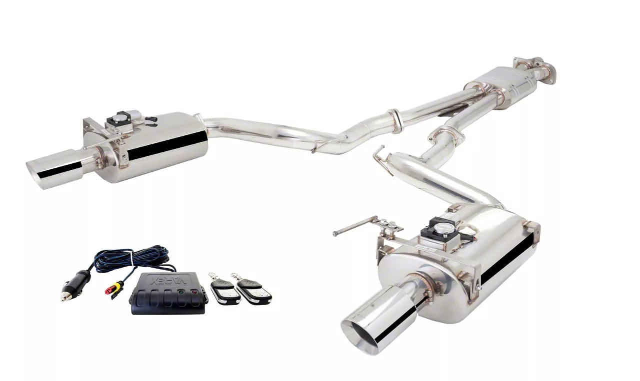 XForce Varex Twin 3-Inch Polished Cat-Back Exhaust with Oval Rear Mufflers (15-17 Mustang GT Fastback)