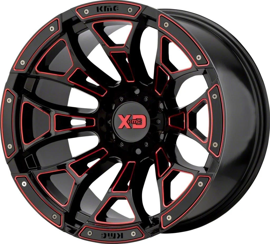 XD Boneyard Gloss Black Milled with Red Tint 6-Lug Wheel; 20x10; -18mm Offset (04-08 F-150)