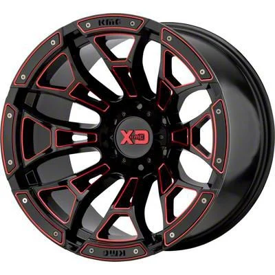 XD Boneyard Gloss Black Milled with Red Tint 6-Lug Wheel; 20x10; -18mm Offset (07-14 Tahoe)