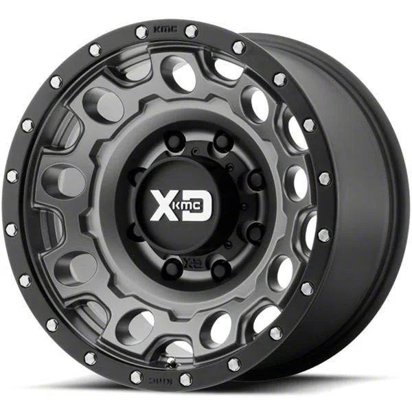 XD Holeshot Matte Gray with Black Reinforcing Ring 6-Lug Wheel; 18x9; 18mm Offset (07-14 Tahoe)