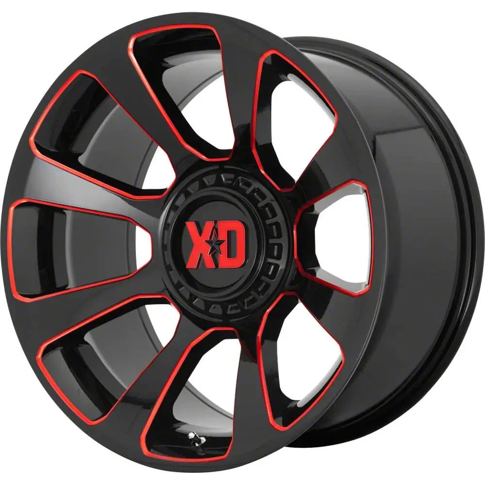 XD Reactor Gloss Black Milled with Red Tint 6-Lug Wheel; 20x9; 18mm Offset (07-14 Yukon)