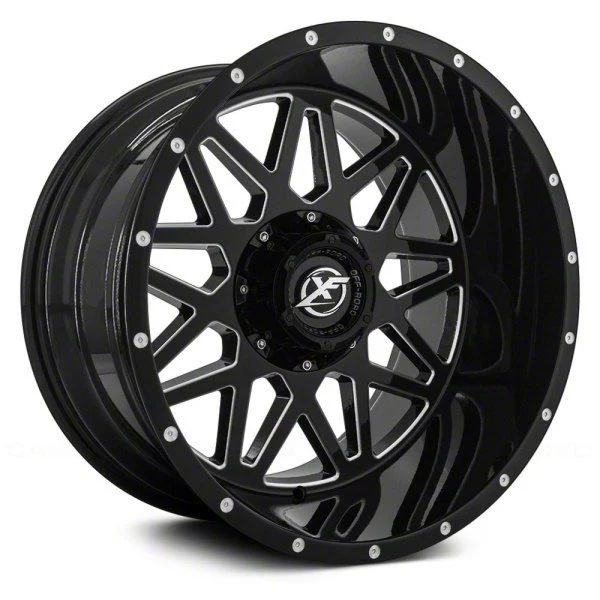 XF Offroad XF-211 Gloss Black Milled 6-Lug Wheel; 20x9; -12mm Offset (07-14 Yukon)