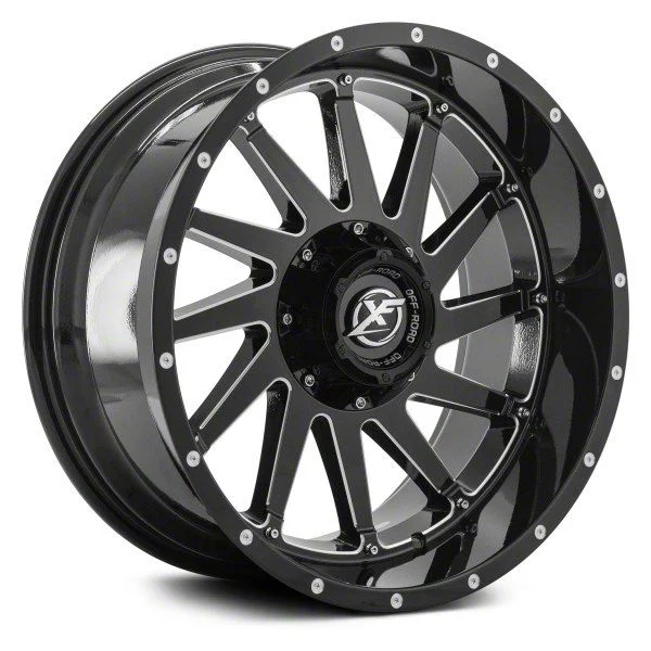 XF Offroad XF-216 Gloss Black Milled 6-Lug Wheel; 20x10; -12mm Offset (07-14 Yukon)