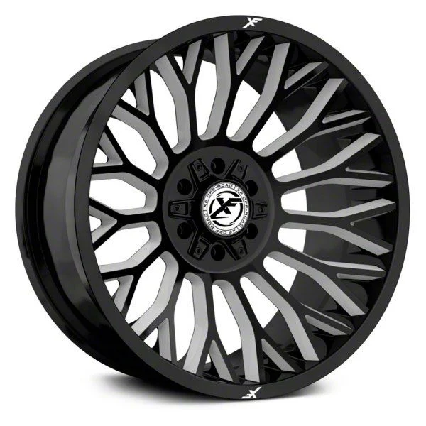 XF Offroad XF-237 Gloss Black Milled 6-Lug Wheel; 20x9; 12mm Offset (07-14 Yukon)
