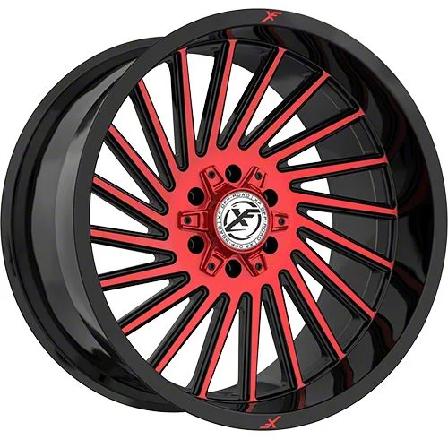 XF Offroad XF-239 Gloss Black Red Machined 6-Lug Wheel; 20x10; -12mm Offset (07-14 Yukon)
