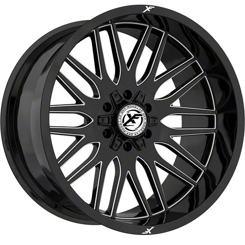 XF Offroad XF-240 Gloss Black Milled 6-Lug Wheel; 20x10; -12mm Offset (07-14 Yukon)