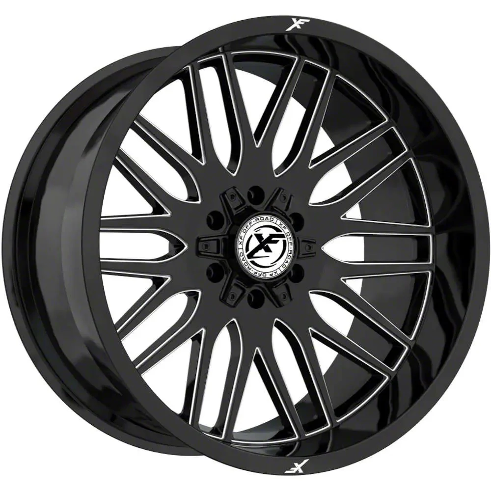 XF Offroad XF-240 Gloss Black Milled 6-Lug Wheel; 20x9; 12mm Offset (07-14 Yukon)