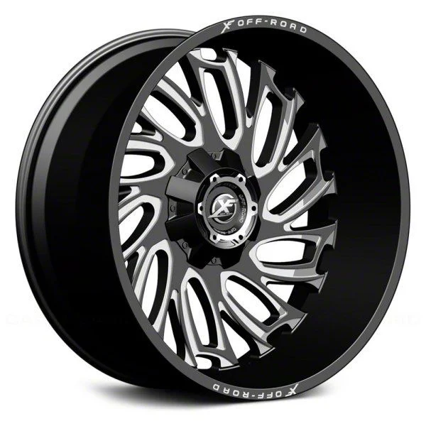 XF Offroad XF-207 Gloss Black Milled 5-Lug Wheel; 20x9; 0mm Offset (02-08 RAM 1500, Excluding Mega Cab)