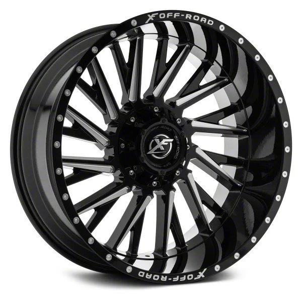 XF Offroad XF-226 Gloss Black Milled 5-Lug Wheel; 20x9; -12mm Offset (02-08 RAM 1500, Excluding Mega Cab)