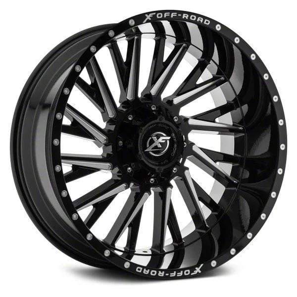 XF Offroad XF-226 Gloss Black Milled 5-Lug Wheel; 20x9; 12mm Offset (02-08 RAM 1500, Excluding Mega Cab)
