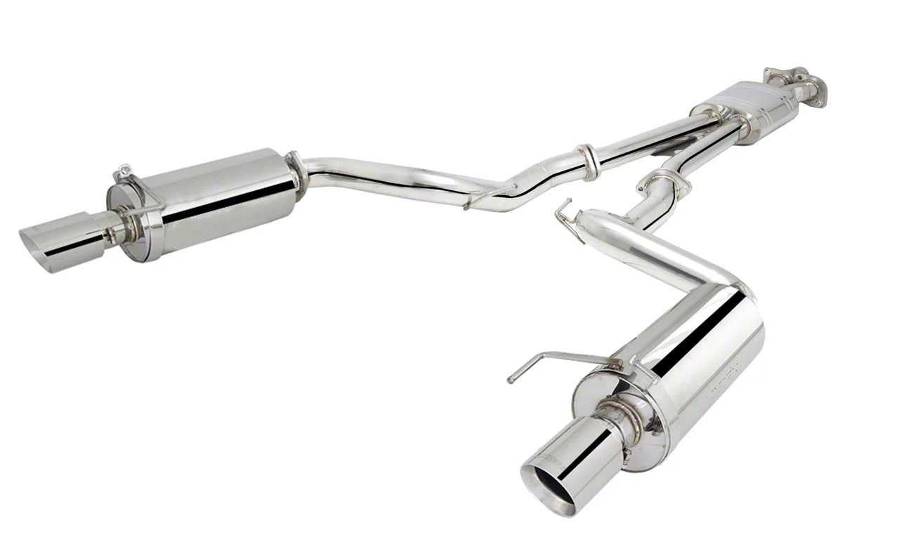XForce Twin 2.50-Inch Cat-Back Exhaust with Round Rear Mufflers (15-23 Mustang EcoBoost w/o Active Exhaust)