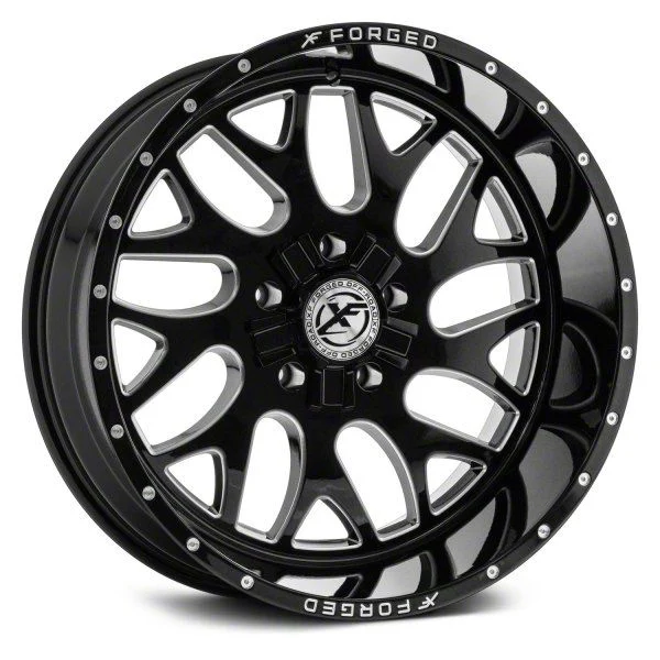 XFX Flow XFX-301 Gloss Black Milled 8-Lug Wheel; 22x12; -44mm Offset (11-14 Sierra 2500 HD)