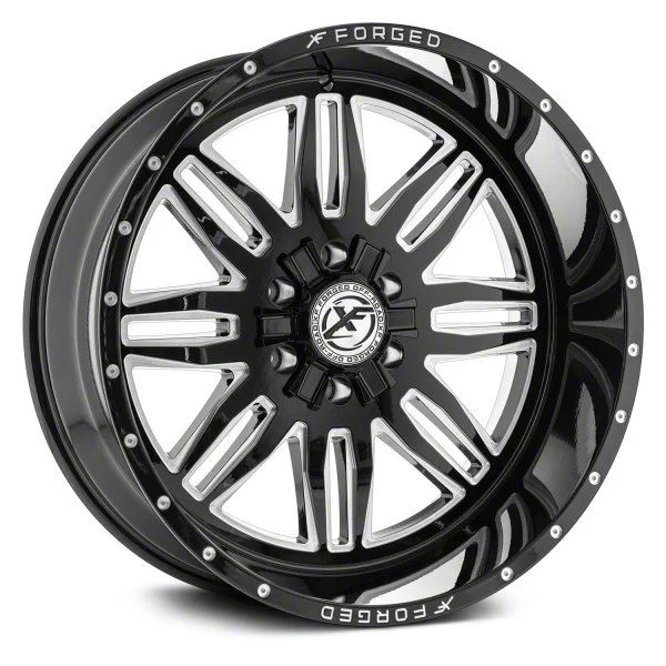 XFX Flow XFX-303 Gloss Black Milled 8-Lug Wheel; 24x14; -76mm Offset (11-14 Sierra 2500 HD)
