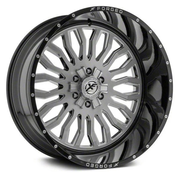 XFX Flow XFX-305 Brushed Milled with Black Lip 8-Lug Wheel; 24x12; -44mm Offset (11-14 Sierra 2500 HD)