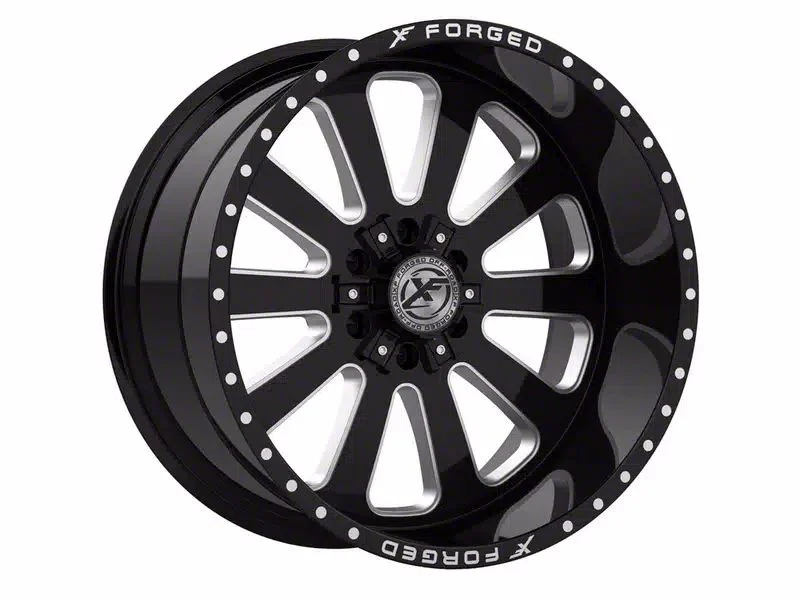 XFX Flow XFX-302 Gloss Black Milled 5-Lug Wheel; 20x12; -44mm Offset (02-08 RAM 1500, Excluding Mega Cab)