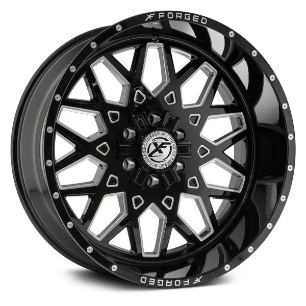 XFX Flow XFX-307 Gloss Black Milled 5-Lug Wheel; 20x12; -44mm Offset (02-08 RAM 1500, Excluding Mega Cab)