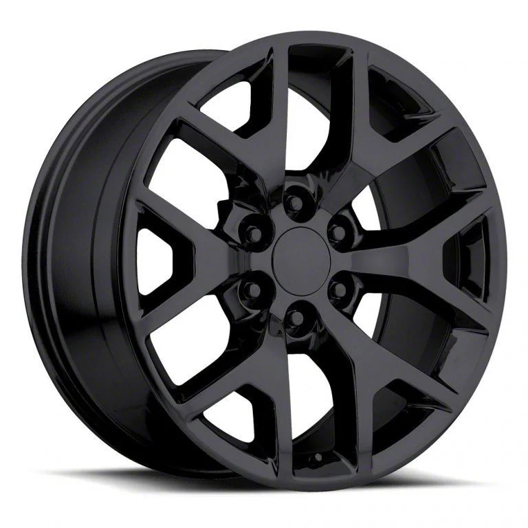 2014 Sierra Replica Gloss Black Machined 6-Lug Wheel; 20x9; 27mm Offset (21-26 Yukon)