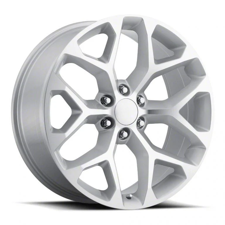 Chevy Snowflake Replica Silver Machined 6-Lug Wheel; 20x9; 27mm Offset (21-26 Yukon)